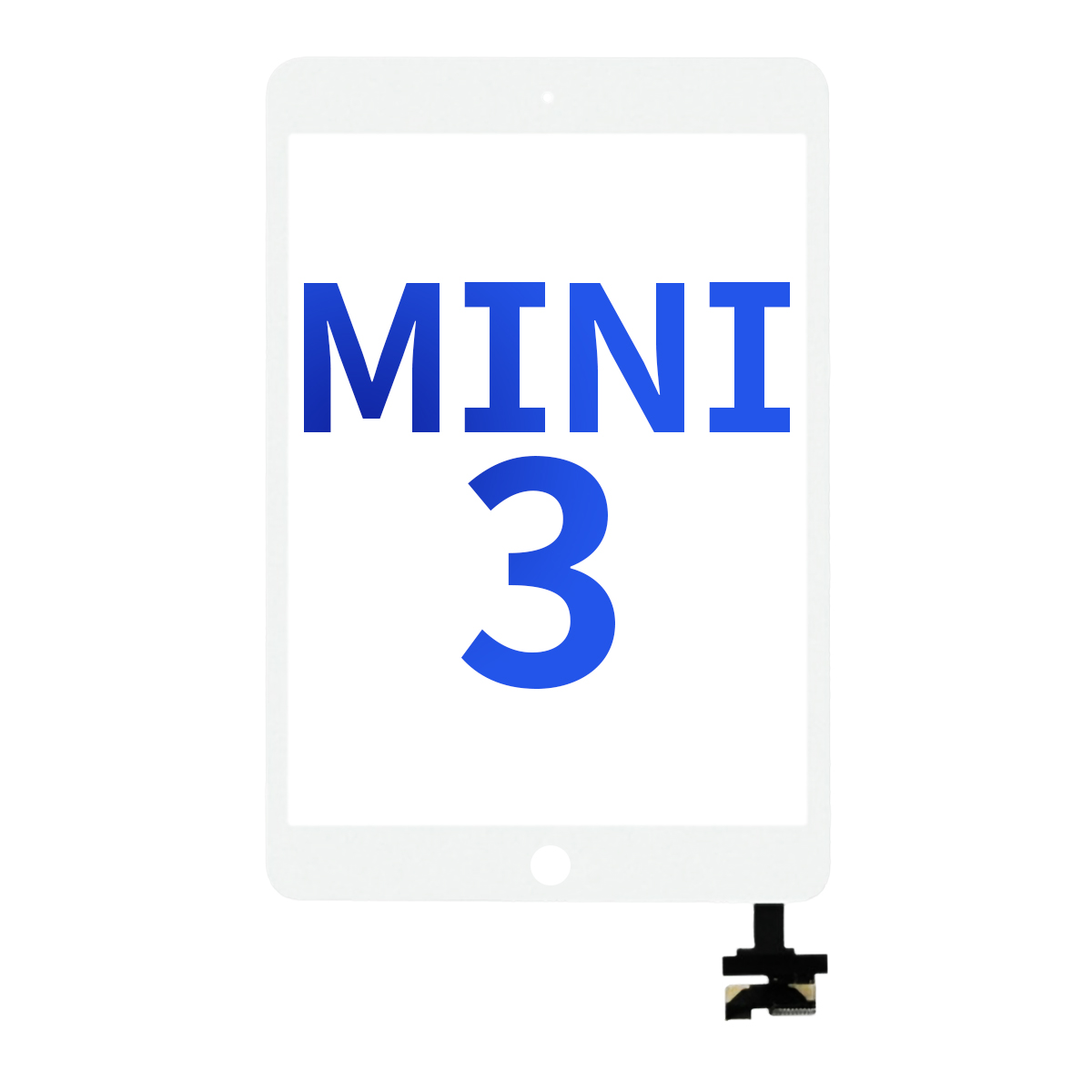 Aftermarket Digitizer with IC Chip for iPad Mini 3 - White
