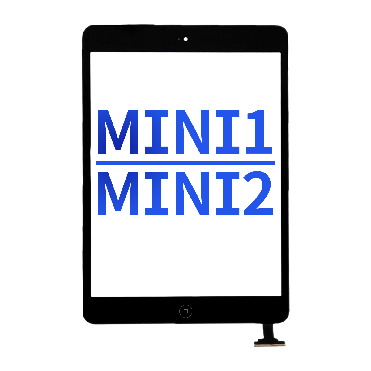 Aftermarket Digitizer with IC Chip + Home Button Pre-Installed for iPad Mini / Mini 2 - Black