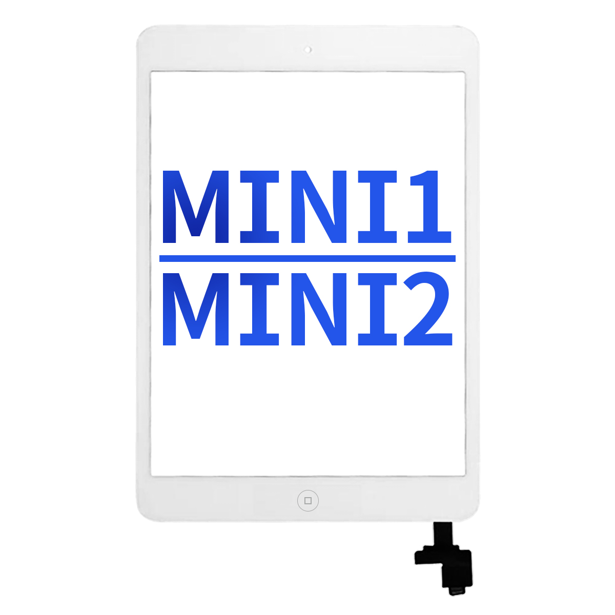 Aftermarket Digitizer with IC Chip + Home Button Pre-Installed for iPad Mini / Mini 2 - White