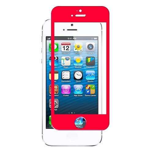 Tempered Glass in Retail Packaging for iPhone 5 / 5C / 5S / SE (2016) - Red Edge Border