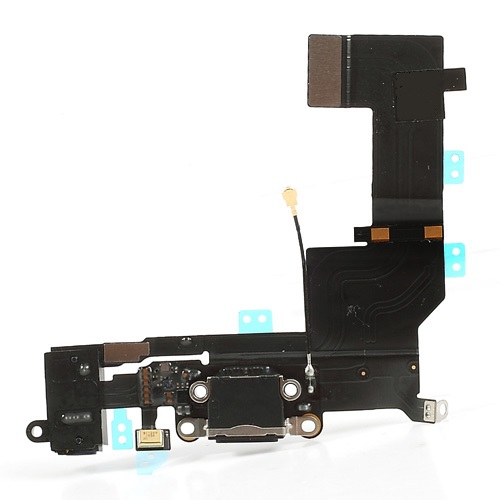Charging Port + Headphone Jack Flex Cable for iPhone 5S - Black