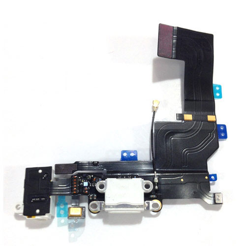 Charging Port + Headphone Jack Flex Cable for iPhone 5S - White