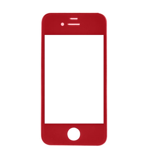 Tempered Glass in Retail Packaging for iPhone 4 / 4S - Red