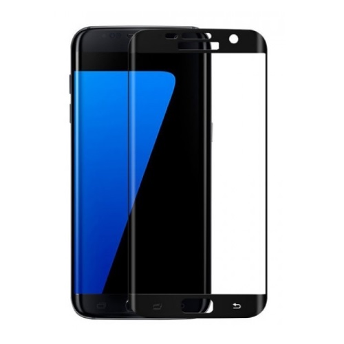 Curved Coverage Tempered Glass in Retail Packaging for Galaxy S7 Edge - Black