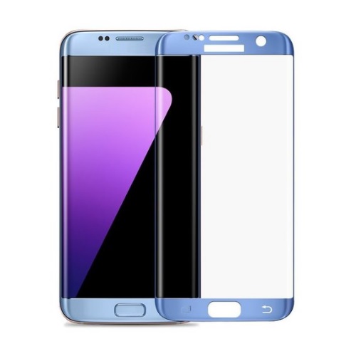 Curved Coverage Tempered Glass in Retail Packaging for Galaxy S7 Edge - Blue