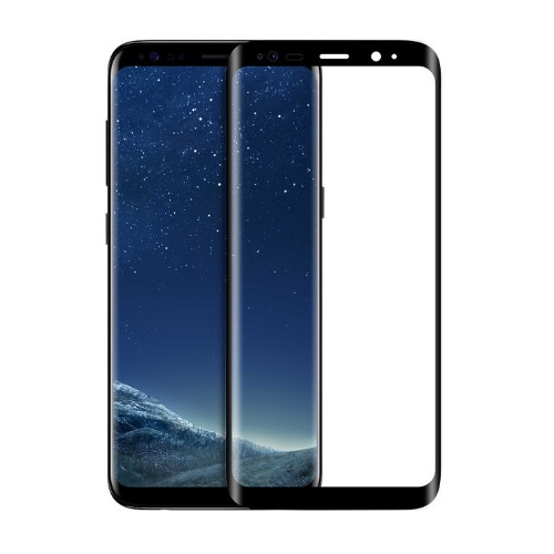 Curved Coverage Tempered Glass in Retail Packaging for Galaxy S8 Plus - Black