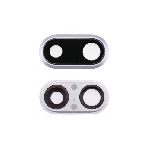 Rear Camera Lens & Cover Bezel Ring for iPhone 8 Plus - Silver