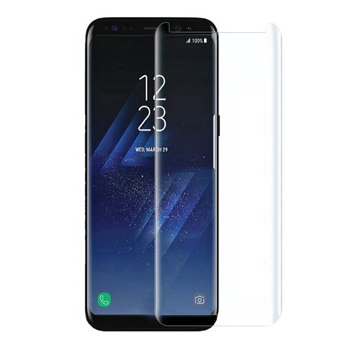 Curved Coverage Tempered Glass in Retail Packaging for Galaxy S8 Plus - Clear
