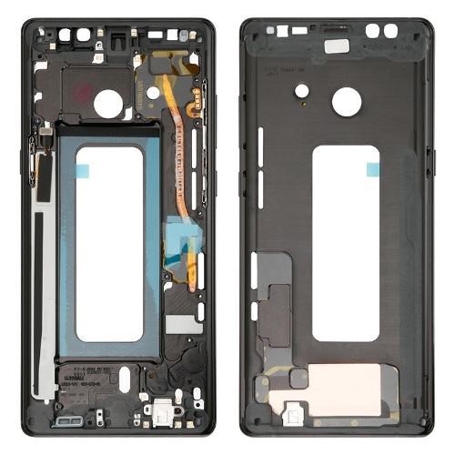 Mid-Frame Housing with Small Components Pre-Installed for Galaxy Note 8,- Midnight Black