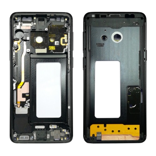 Mid-Frame Housing with Small Components Pre-Installed for Galaxy S9,- Midnight Black