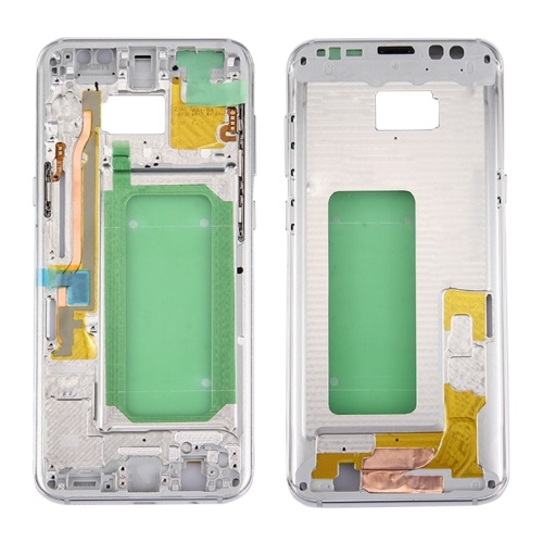 Mid-Frame Housing with Small Components Pre-Installed for Galaxy S8 Plus,- Arctic Silver