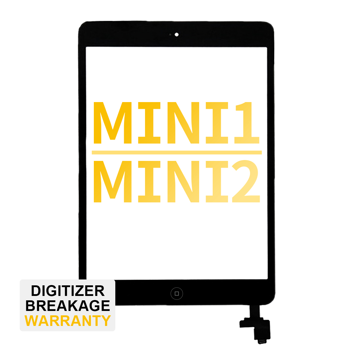 Premium Digitizer with IC Chip + Home Button Pre-Installed for iPad Mini / Mini 2 - Black