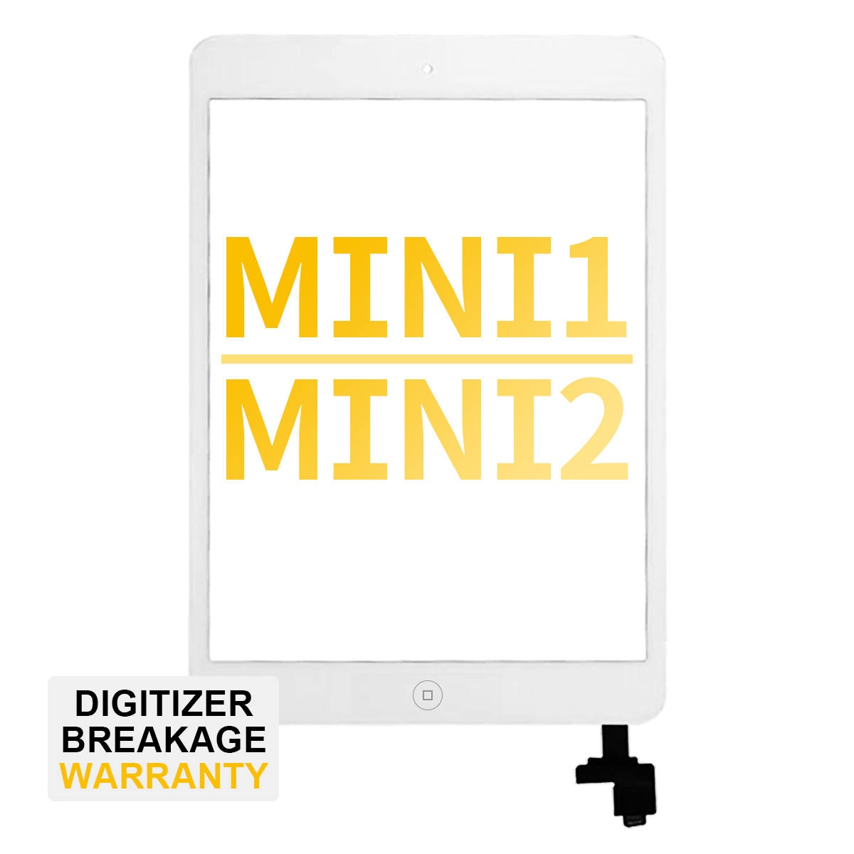 Premium Digitizer with IC Chip + Home Button Pre-Installed for iPad Mini / Mini 2 - White