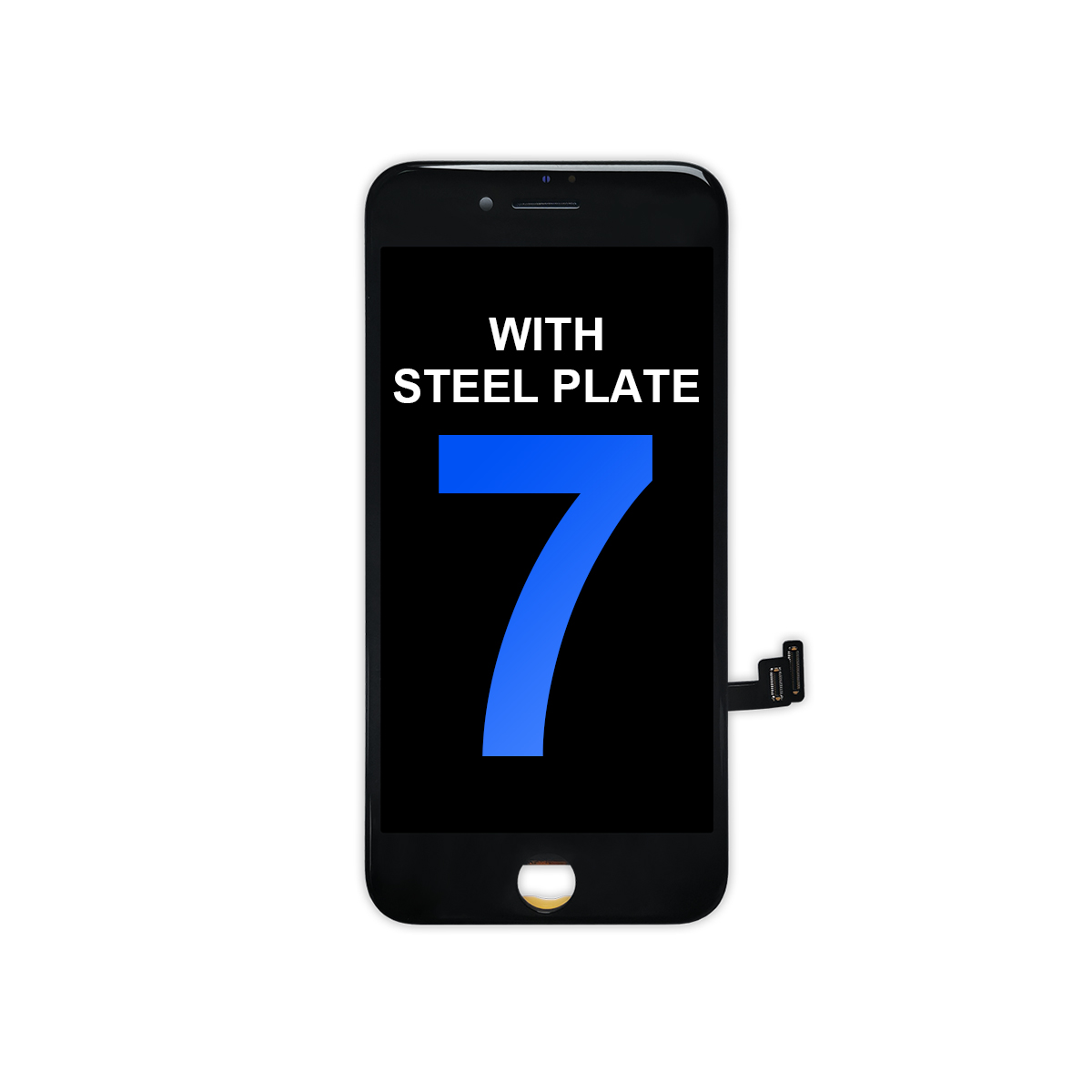Aftermarket LCD Assembly with Steel Plate for iPhone 7 - Black