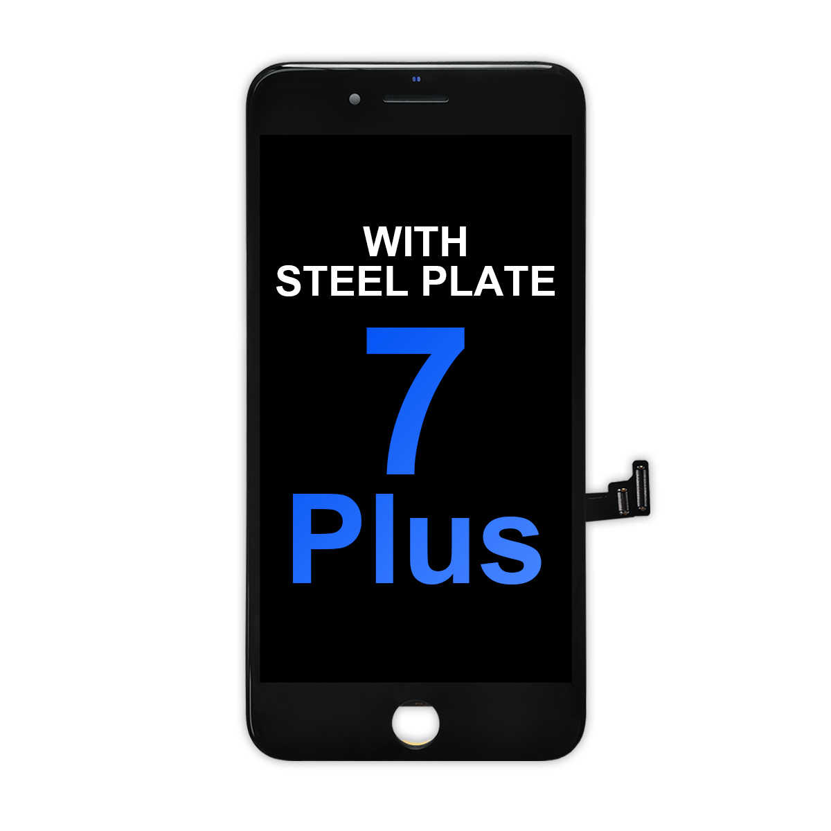 Aftermarket LCD Assembly with Steel Plate for iPhone 7 Plus - Black