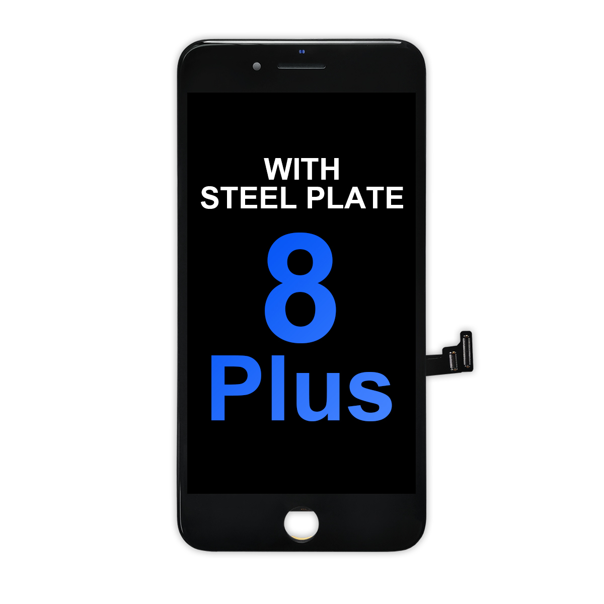 Aftermarket LCD Assembly with Steel Plate for iPhone 8 Plus - Black