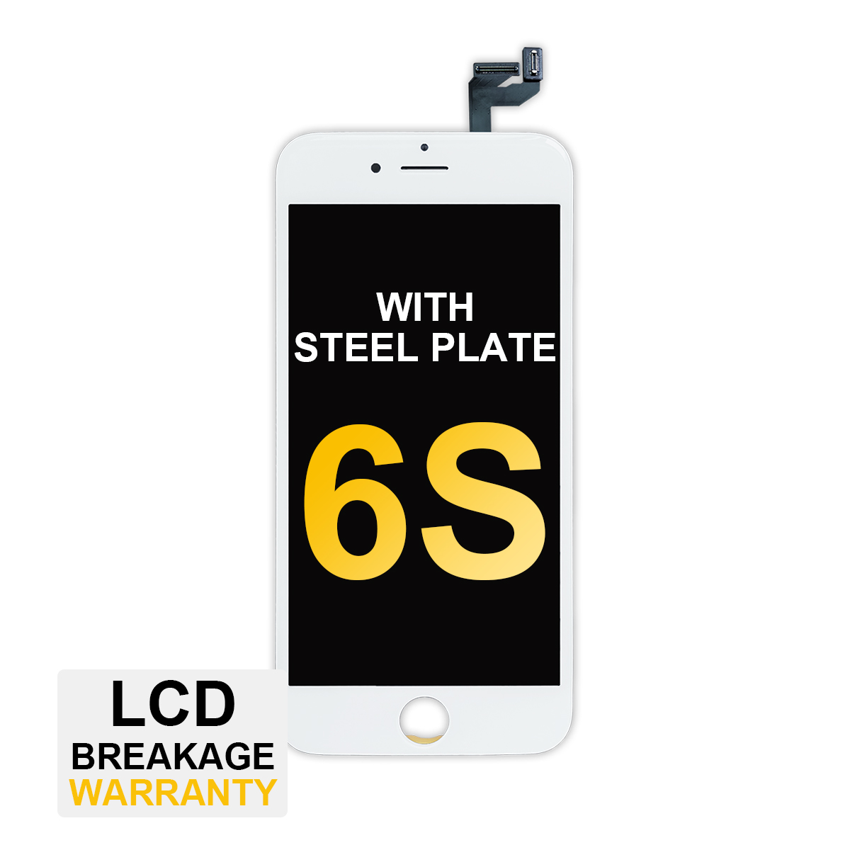 Premium LCD Assembly with Steel Plate for iPhone 6S - White