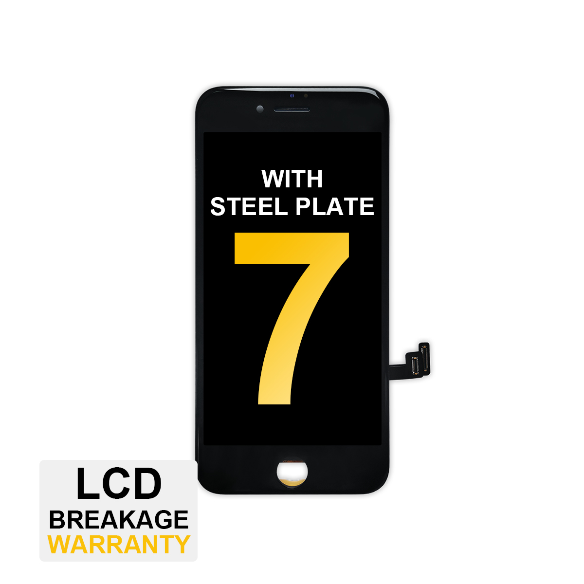 Premium LCD Assembly with Steel Plate for iPhone 7 - Black