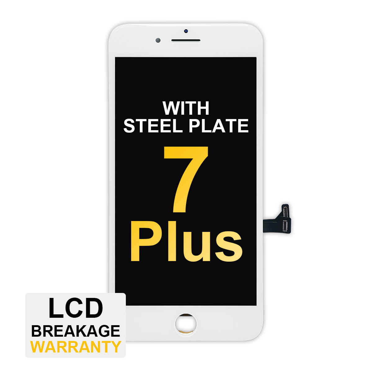 Premium LCD Assembly with Steel Plate for iPhone 7 Plus - White