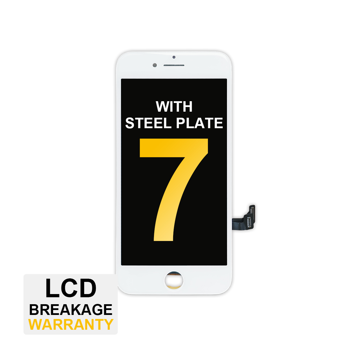 Premium LCD Assembly with Steel Plate for iPhone 7 - White
