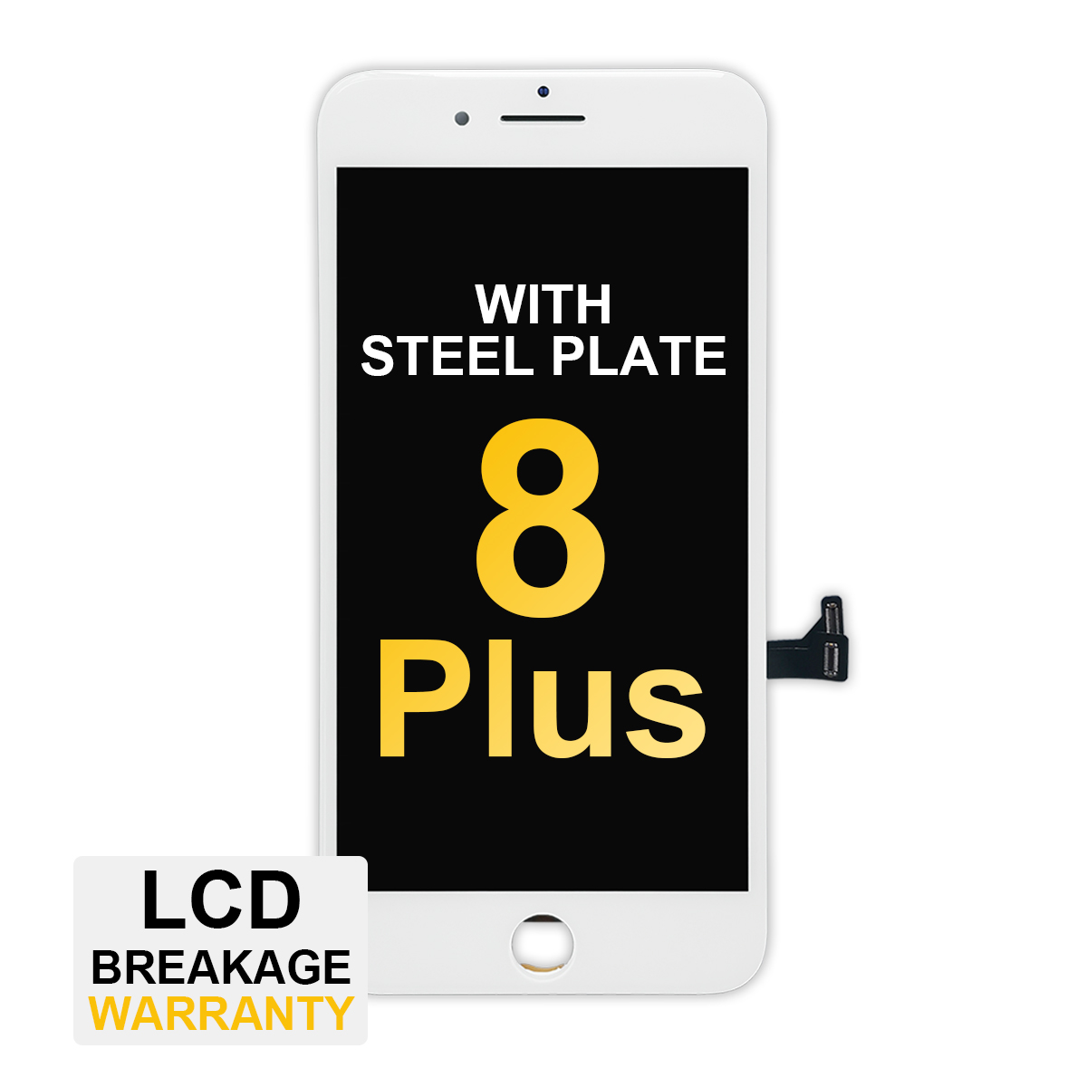 Premium LCD Assembly with Steel Plate for iPhone 8 Plus - White