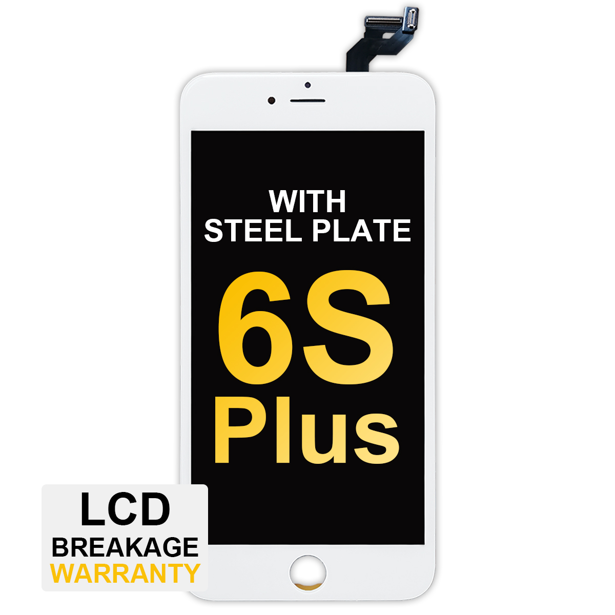 Premium LCD Assembly with Steel Plate for iPhone 6S Plus - White
