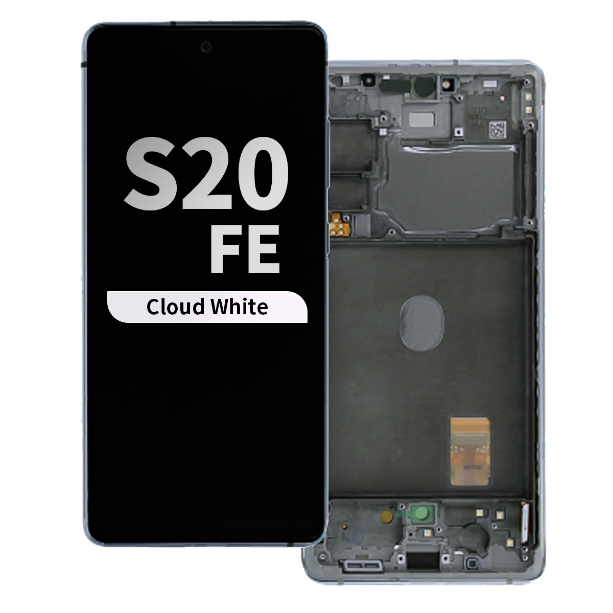 Refurbished OLED Assembly with Frame for Samsung Galaxy S20 FE - Cloud White
