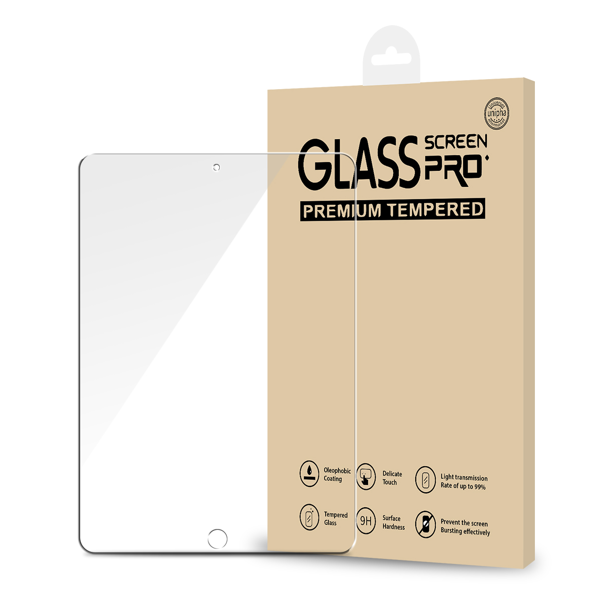 Tempered Glass for iPad 7 (2019) / iPad 8 (2020) / iPad 9 (2021) - Retail Packaging