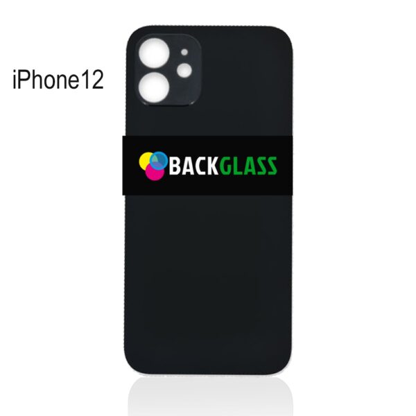 Back Cover Glass for iPhone 12 (Big Camera Hole) – Black