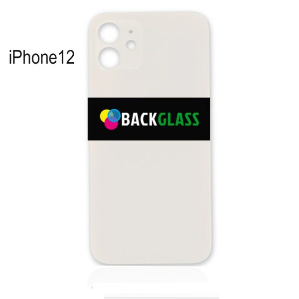 Back Cover Glass for iPhone 12 (Big Camera Hole) – White