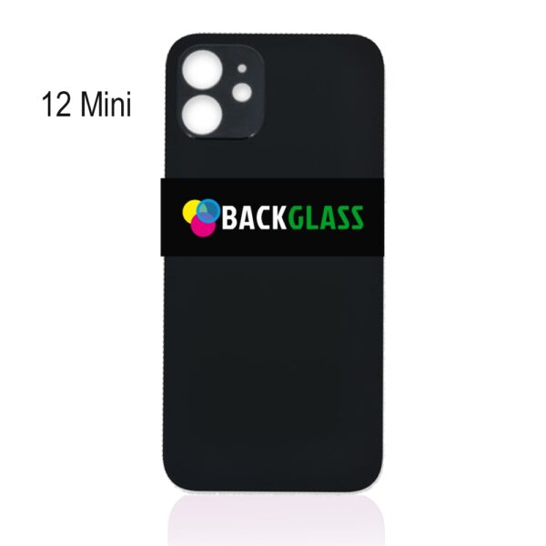 Back Cover Glass for iPhone 12 Mini (Big Camera Hole) – Black