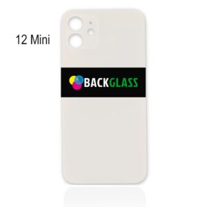 Back Cover Glass for iPhone 12 Mini (Big Camera Hole) – White