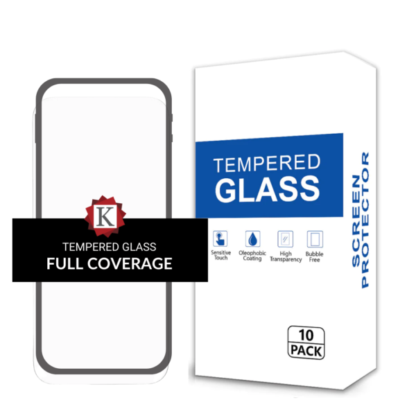 Tempered Glass for iPhone 15 - Full Coverage (10 Pack)