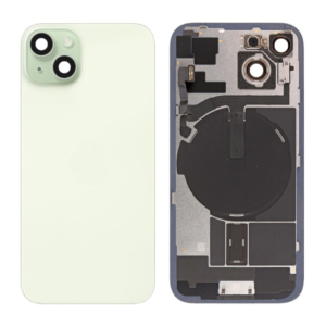 Back Cover Glass w/ Frame and Wireless NFC Flex Cable for iPhone 15 (Big Camera Hole) – Green