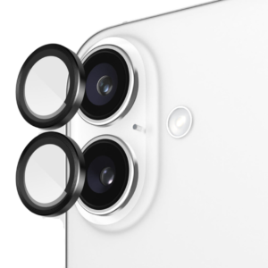 Metal Camera Ring Protector with Tempered Glass Lens for iPhone 16 / 16 Plus