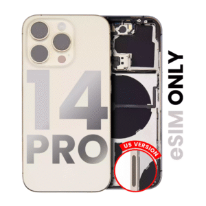 Back Housing w/ Small Parts Pre-Installed for iPhone 14 Pro (Charging Port Included) – Gold