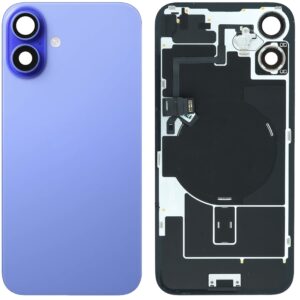 Back Cover Glass w/ Frame and Wireless NFC Flex Cable for iPhone 16  – Ultramarine
