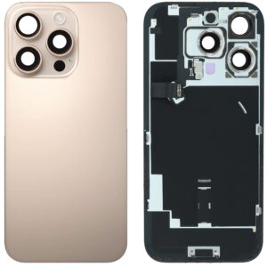 Back Cover Glass w/ Frame and Wireless NFC Flex Cable for iPhone 16 Pro  – Desert Titanium