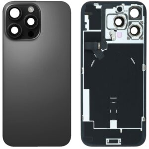 Back Cover Glass w/ Frame and Wireless NFC Flex Cable for iPhone 16 Pro Max  – Black Titanium