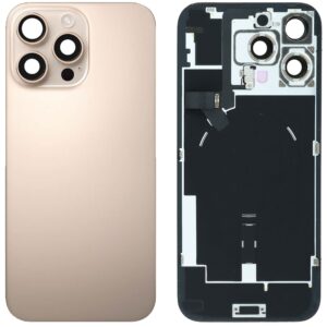 Back Cover Glass w/ Frame and Wireless NFC Flex Cable for iPhone 16 Pro Max  – Desert Titanium