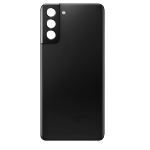 Back Cover Glass with Camera Lens and Adhesive for Samsung Galaxy S21 - Phantom Black