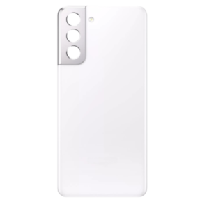 Back Cover Glass with Camera Lens and Adhesive for Samsung Galaxy S21 - Phantom White