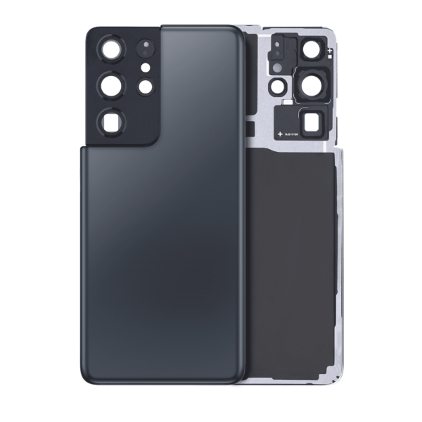 Back Cover Glass with Camera Lens and Adhesive for Samsung Galaxy S21 Ultra - Phantom Navy