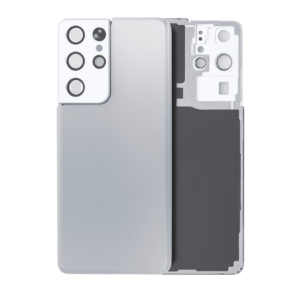 Back Cover Glass with Camera Lens and Adhesive for Samsung Galaxy S21 Ultra - Phantom Silver