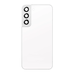 Back Cover Glass with Camera Lens and Adhesive for Samsung Galaxy S22 - Phantom White