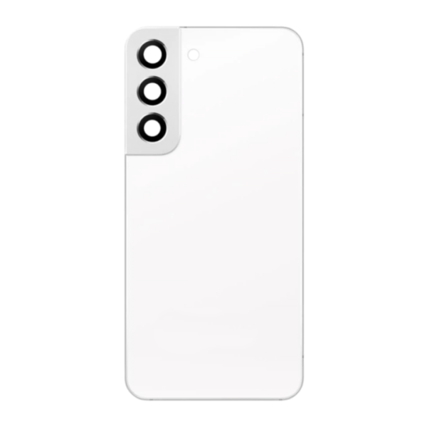 Back Cover Glass with Camera Lens and Adhesive for Samsung Galaxy S22 - Phantom White