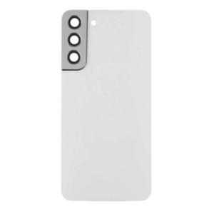 Back Cover Glass with Camera Lens and Adhesive for Samsung Galaxy S22 Plus - Phantom White