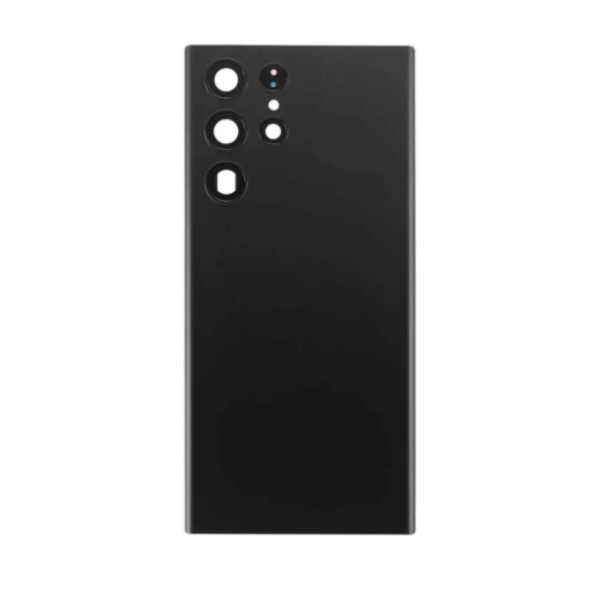 Back Cover Glass with Camera Lens and Adhesive for Samsung Galaxy S22 Ultra - Phantom Black