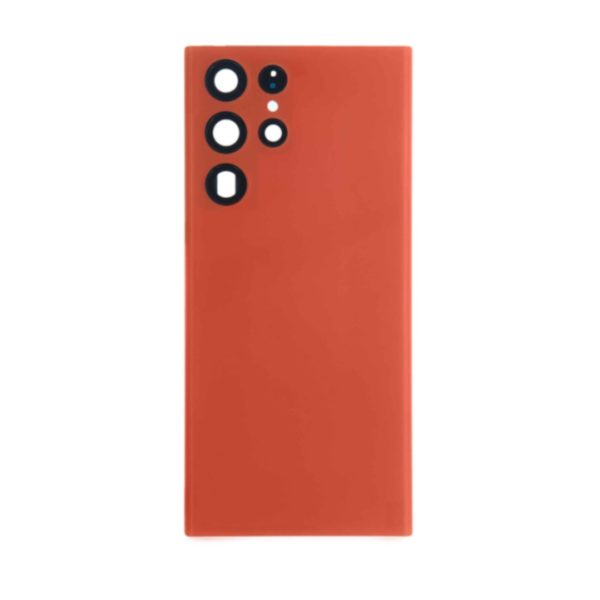 Back Cover Glass with Camera Lens and Adhesive for Samsung Galaxy S22 Ultra - Red