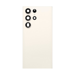 Back Cover Glass with Camera Lens and Adhesive for Samsung Galaxy S23 Ultra - Cream